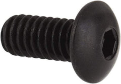 Unbrako - #8-32 UNC Hex Socket Drive, Button Screw - Alloy Steel, Black Oxide Finish, 3/8" Length Under Head - Makers Industrial Supply