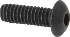 Unbrako - #8-32 UNC Hex Socket Drive, Button Screw - Alloy Steel, Black Oxide Finish, 1/2" Length Under Head - Makers Industrial Supply