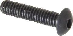 Unbrako - #8-32 UNC Hex Socket Drive, Button Screw - Alloy Steel, Black Oxide Finish, 3/4" Length Under Head - Makers Industrial Supply