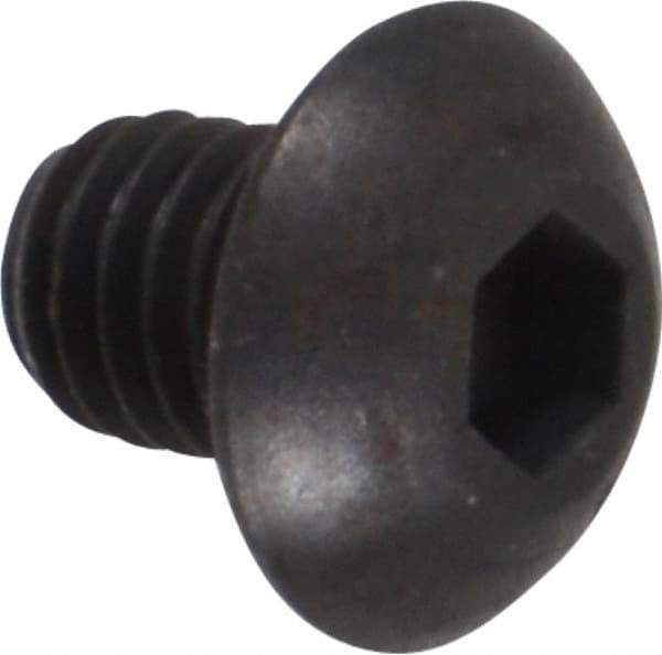 Unbrako - #10-32 UNF Hex Socket Drive, Button Screw - Alloy Steel, Black Oxide Finish, 1/4" Length Under Head - Makers Industrial Supply