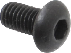 Unbrako - #10-32 UNF Hex Socket Drive, Button Screw - Alloy Steel, Black Oxide Finish, 3/8" Length Under Head - Makers Industrial Supply