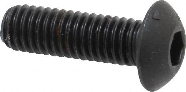 Unbrako - #10-32 UNF Hex Socket Drive, Button Screw - Alloy Steel, Black Oxide Finish, 5/8" Length Under Head - Makers Industrial Supply