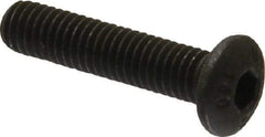 Unbrako - #10-32 UNF Hex Socket Drive, Button Screw - Alloy Steel, Black Oxide Finish, 7/8" Length Under Head - Makers Industrial Supply