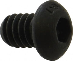 Unbrako - 1/4-20 UNC Hex Socket Drive, Button Screw - Alloy Steel, Black Oxide Finish, 3/8" Length Under Head - Makers Industrial Supply