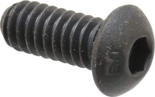 Unbrako - 1/4-20 UNC Hex Socket Drive, Button Screw - Alloy Steel, Black Oxide Finish, 5/8" Length Under Head - Makers Industrial Supply