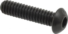 Unbrako - 1/4-20 UNC Hex Socket Drive, Button Screw - Alloy Steel, Black Oxide Finish, 1" Length Under Head - Makers Industrial Supply