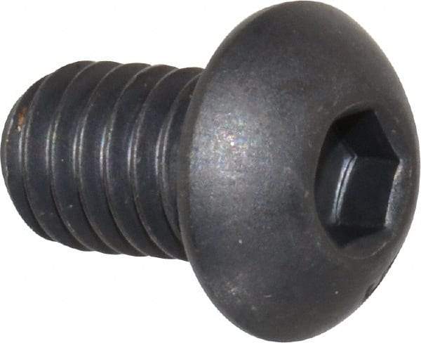 Unbrako - 5/16-18 UNC Hex Socket Drive, Button Screw - Alloy Steel, Black Oxide Finish, 1/2" Length Under Head - Makers Industrial Supply