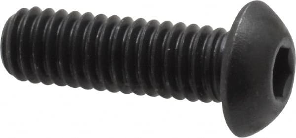 Unbrako - 5/16-18 UNC Hex Socket Drive, Button Screw - Alloy Steel, Black Oxide Finish, 1" Length Under Head - Makers Industrial Supply