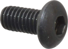 Unbrako - M3x0.50 Metric Coarse Hex Socket Drive, Button Screw - Alloy Steel, Black Oxide Finish, 6mm Length Under Head - Makers Industrial Supply