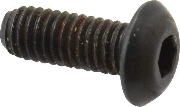 Unbrako - M3x0.50 Metric Coarse Hex Socket Drive, Button Screw - Alloy Steel, Black Oxide Finish, 8mm Length Under Head - Makers Industrial Supply