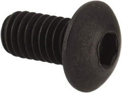 Unbrako - M4x0.70 Metric Coarse Hex Socket Drive, Button Screw - Alloy Steel, Black Oxide Finish, 8mm Length Under Head - Makers Industrial Supply