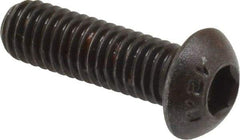 Unbrako - M6x1.00 Metric Coarse Hex Socket Drive, Button Screw - Alloy Steel, Black Oxide Finish, 20mm Length Under Head - Makers Industrial Supply