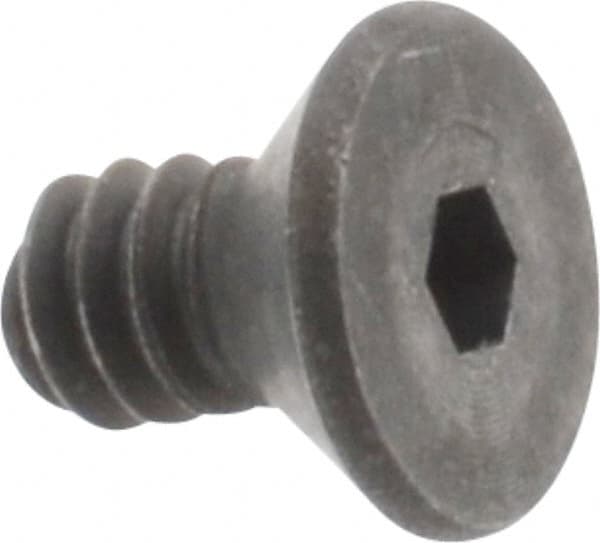 Unbrako - #6-32 UNC Hex Socket Drive, 82° Flat Screw - Alloy Steel, Black Oxide Finish, 1/4" OAL - Makers Industrial Supply