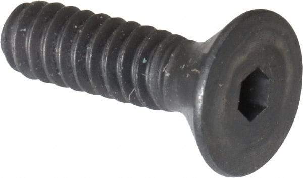 Unbrako - #6-32 UNC Hex Socket Drive, 82° Flat Screw - Alloy Steel, Black Oxide Finish, 1/2" OAL - Makers Industrial Supply