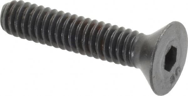 Unbrako - 1/4-20 UNC Hex Socket Drive, 82° Flat Screw - Alloy Steel, Black Oxide Finish, 1-1/4" OAL - Makers Industrial Supply