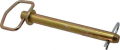 Made in USA - 3/4" Pin Diam, 7" Long, Zinc Plated Steel Pull Ring Hitch Pin - 6-1/4" Usable Length - Makers Industrial Supply