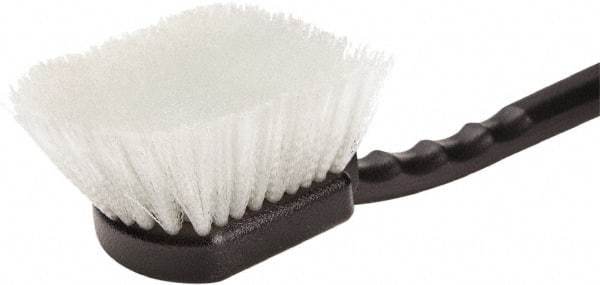 Harper Brush - 2-1/4" Bristle Length, Nylon Utility Scrub Brush - 3-1/2" x 3-1/2" Long x 3" Wide Head, 10" OAL, Easy Grip Handle, Black, Polypropylene Block - Makers Industrial Supply