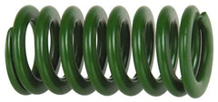 Associated Spring Raymond - 40mm Hole Diam, 20mm Rod Diam, 8" Free Length, Green Die Spring - 1838.7 N Max Deflection, 81mm Max Deflection, Light Duty, Chromium Alloy Steel - Makers Industrial Supply