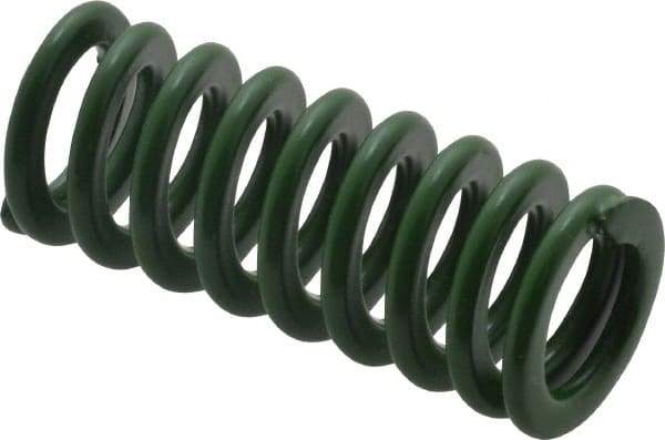 Associated Spring Raymond - 16mm Hole Diam, 8mm Rod Diam, 1-1/2" Free Length, Green Die Spring - 301.1 N Max Deflection, 15.6mm Max Deflection, Light Duty, Chromium Alloy Steel - Makers Industrial Supply