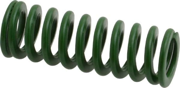 Associated Spring Raymond - 16mm Hole Diam, 8mm Rod Diam, 1-3/4" Free Length, Green Die Spring - 307.8 N Max Deflection, 18mm Max Deflection, Light Duty, Chromium Alloy Steel - Makers Industrial Supply