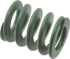 Associated Spring Raymond - 20mm Hole Diam, 10mm Rod Diam, 1" Free Length, Green Die Spring - 569.2 N Max Deflection, 10.2mm Max Deflection, Light Duty, Chromium Alloy Steel - Makers Industrial Supply