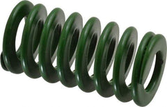 Associated Spring Raymond - 20mm Hole Diam, 10mm Rod Diam, 1-1/2" Free Length, Green Die Spring - 499.5 N Max Deflection, 15mm Max Deflection, Light Duty, Chromium Alloy Steel - Makers Industrial Supply