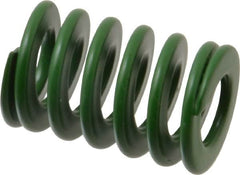 Associated Spring Raymond - 25mm Hole Diam, 12.5mm Rod Diam, 1-1/2" Free Length, Green Die Spring - 930 N Max Deflection, 15mm Max Deflection, Light Duty, Chromium Alloy Steel - Makers Industrial Supply