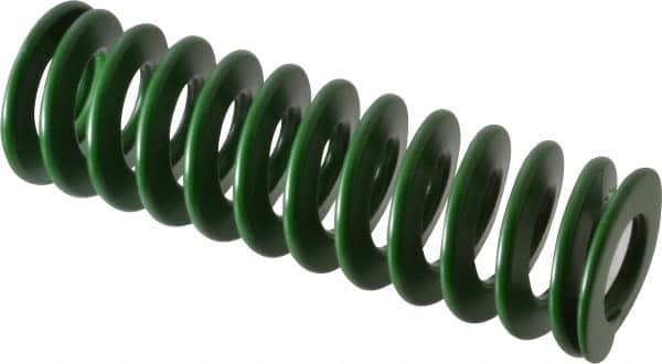 Associated Spring Raymond - 32mm Hole Diam, 16mm Rod Diam, 4" Free Length, Green Die Spring - 1312 N Max Deflection, 41mm Max Deflection, Light Duty, Chromium Alloy Steel - Makers Industrial Supply