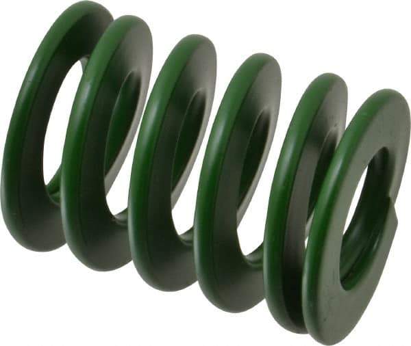 Associated Spring Raymond - 40mm Hole Diam, 20mm Rod Diam, 2" Free Length, Green Die Spring - 1840 N Max Deflection, 20mm Max Deflection, Light Duty, Chromium Alloy Steel - Makers Industrial Supply