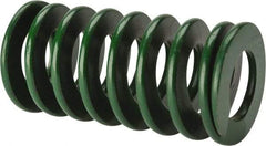 Associated Spring Raymond - 40mm Hole Diam, 20mm Rod Diam, 3" Free Length, Green Die Spring - 1890 N Max Deflection, 30mm Max Deflection, Light Duty, Chromium Alloy Steel - Makers Industrial Supply