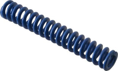 Associated Spring Raymond - 12.5mm Hole Diam, 6.3mm Rod Diam, 3" Free Length, Blue Die Spring - 294.8 N Max Deflection, 28.9mm Max Deflection, Medium Duty, Chromium Alloy Steel - Makers Industrial Supply