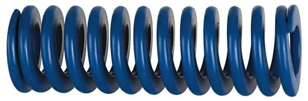 Associated Spring Raymond - 50mm Hole Diam, 25mm Rod Diam, 5" Free Length, Blue Die Spring - 4656 N Max Deflection, 48mm Max Deflection, Medium Duty, Chromium Alloy Steel - Makers Industrial Supply