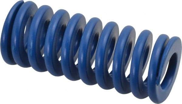 Associated Spring Raymond - 32mm Hole Diam, 16mm Rod Diam, 3" Free Length, Blue Die Spring - 2254 N Max Deflection, 28mm Max Deflection, Medium Duty, Chromium Alloy Steel - Makers Industrial Supply