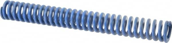 Associated Spring Raymond - 40mm Hole Diam, 20mm Rod Diam, 12" Free Length, Blue Die Spring - 2804.3999 N Max Deflection, 114mm Max Deflection, Medium Duty, Chromium Alloy Steel - Makers Industrial Supply