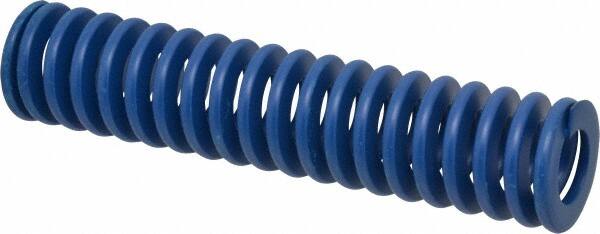 Associated Spring Raymond - 50mm Hole Diam, 25mm Rod Diam, 9" Free Length, Blue Die Spring - 4377.3999 N Max Deflection, 86mm Max Deflection, Medium Duty, Chromium Alloy Steel - Makers Industrial Supply