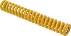 Associated Spring Raymond - 16mm Hole Diam, 8mm Rod Diam, 4" Free Length, Yellow Die Spring - 665.6 N Max Deflection, 26mm Max Deflection, Extra Strong, Chromium Alloy Steel - Makers Industrial Supply