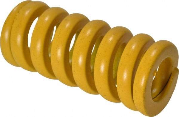 Associated Spring Raymond - 20mm Hole Diam, 10mm Rod Diam, 1-3/4" Free Length, Yellow Die Spring - 1639 N Max Deflection, 11mm Max Deflection, Extra Strong, Chromium Alloy Steel - Makers Industrial Supply