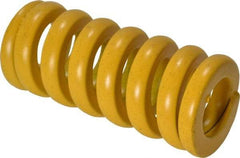 Associated Spring Raymond - 20mm Hole Diam, 10mm Rod Diam, 1-3/4" Free Length, Yellow Die Spring - 1639 N Max Deflection, 11mm Max Deflection, Extra Strong, Chromium Alloy Steel - Makers Industrial Supply