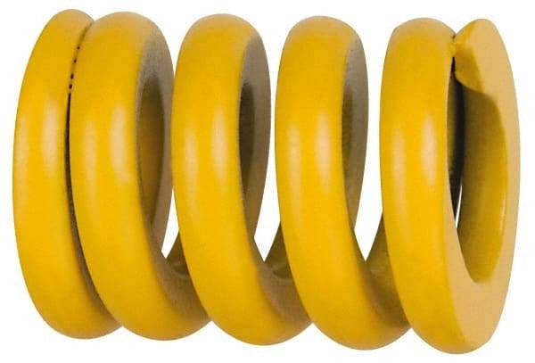 Associated Spring Raymond - 50mm Hole Diam, 25mm Rod Diam, 4-1/2" Free Length, Yellow Die Spring - 10530 N Max Deflection, 26mm Max Deflection, Extra Strong, Chromium Alloy Steel - Makers Industrial Supply