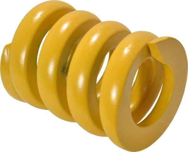 Associated Spring Raymond - 40mm Hole Diam, 20mm Rod Diam, 2-1/2" Free Length, Yellow Die Spring - 8164 N Max Deflection, 13mm Max Deflection, Extra Strong, Chromium Alloy Steel - Makers Industrial Supply