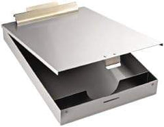 Saunders - 13-3/8 Inch Long x 9 Inch Wide x 1 Inch High, Clip Board - Silver - Makers Industrial Supply