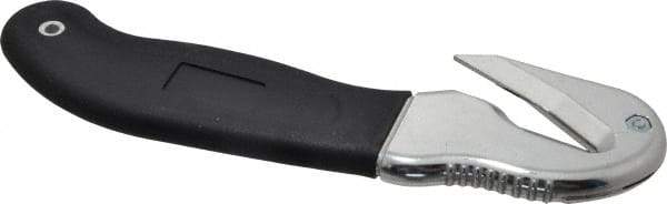 ICT - Fixed Safety Cutter - 1-3/4" Blade, Silver & Black Ergonomic Grip Handle, 2 Blades Included - Makers Industrial Supply