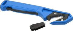 ICT - Fixed Safety Cutter - 1-3/4" Blade, Blue & Black ABS Handle, 2 Blades Included - Makers Industrial Supply