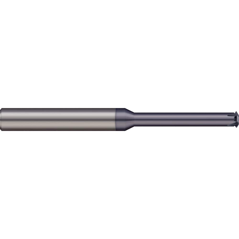 Single Profile Thread Mill: 7/8-5 to 7/8-12, 5 to 12 TPI, Internal & External, 6 Flutes, Solid Carbide 0.72″ Cut Dia, 3/4″ Shank Dia, 4″ OAL, AlTiN Coated