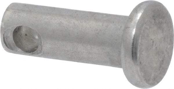 Made in USA - 3/16" Pin Diam, 1/2" OAL, Standard Clevis Pin - 3/32" Hole, 13/32" Usable Length, Uncoated Stainless Steel - Makers Industrial Supply