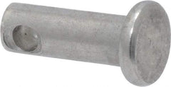 Made in USA - 3/16" Pin Diam, 1/2" OAL, Standard Clevis Pin - 3/32" Hole, 13/32" Usable Length, Uncoated Stainless Steel - Makers Industrial Supply