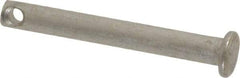 Made in USA - 3/16" Pin Diam, 1-1/2" OAL, Standard Clevis Pin - 3/32" Hole, 1-13/32" Usable Length, Uncoated Stainless Steel - Makers Industrial Supply