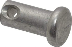 Made in USA - 1/4" Pin Diam, 1/2" OAL, Standard Clevis Pin - 3/32" Hole, 13/32" Usable Length, Uncoated Stainless Steel - Makers Industrial Supply