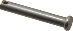 Made in USA - 1/4" Pin Diam, 1-5/8" OAL, Standard Clevis Pin - 3/32" Hole, 1-17/32" Usable Length, Uncoated Stainless Steel - Makers Industrial Supply