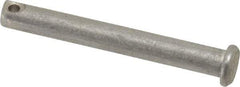 Made in USA - 1/4" Pin Diam, 2" OAL, Standard Clevis Pin - 3/32" Hole, 1-29/32" Usable Length, Uncoated Stainless Steel - Makers Industrial Supply